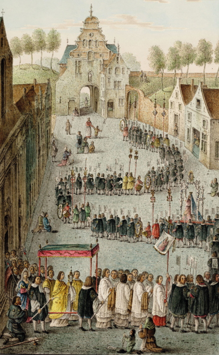 schilderij tafereel processie